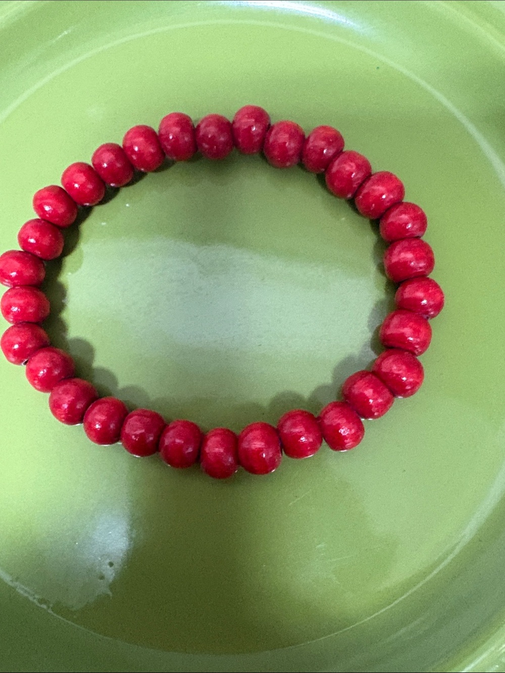 Red Beaded Stretch Bracelet